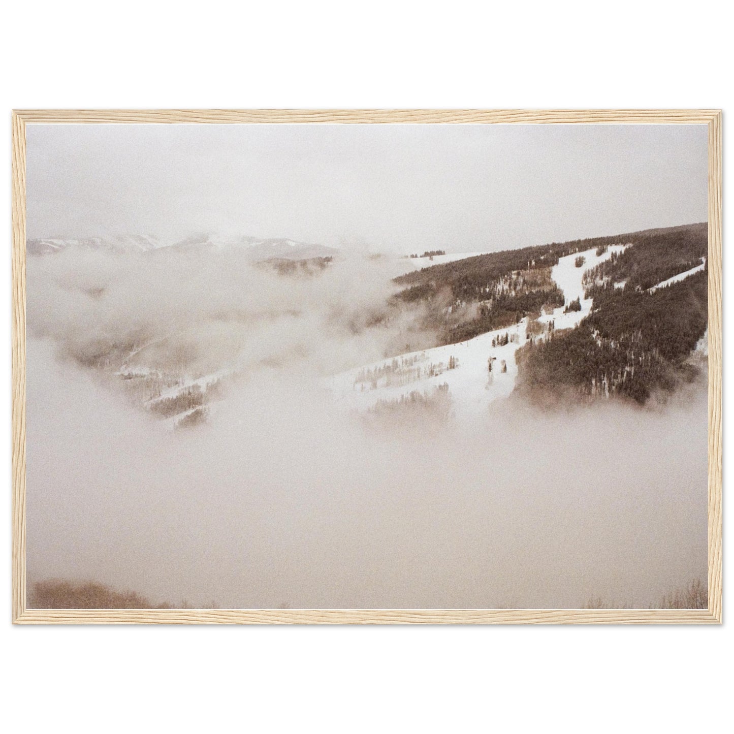 ‘Cold Slopes’ - Matte Paper Wooden Framed Print