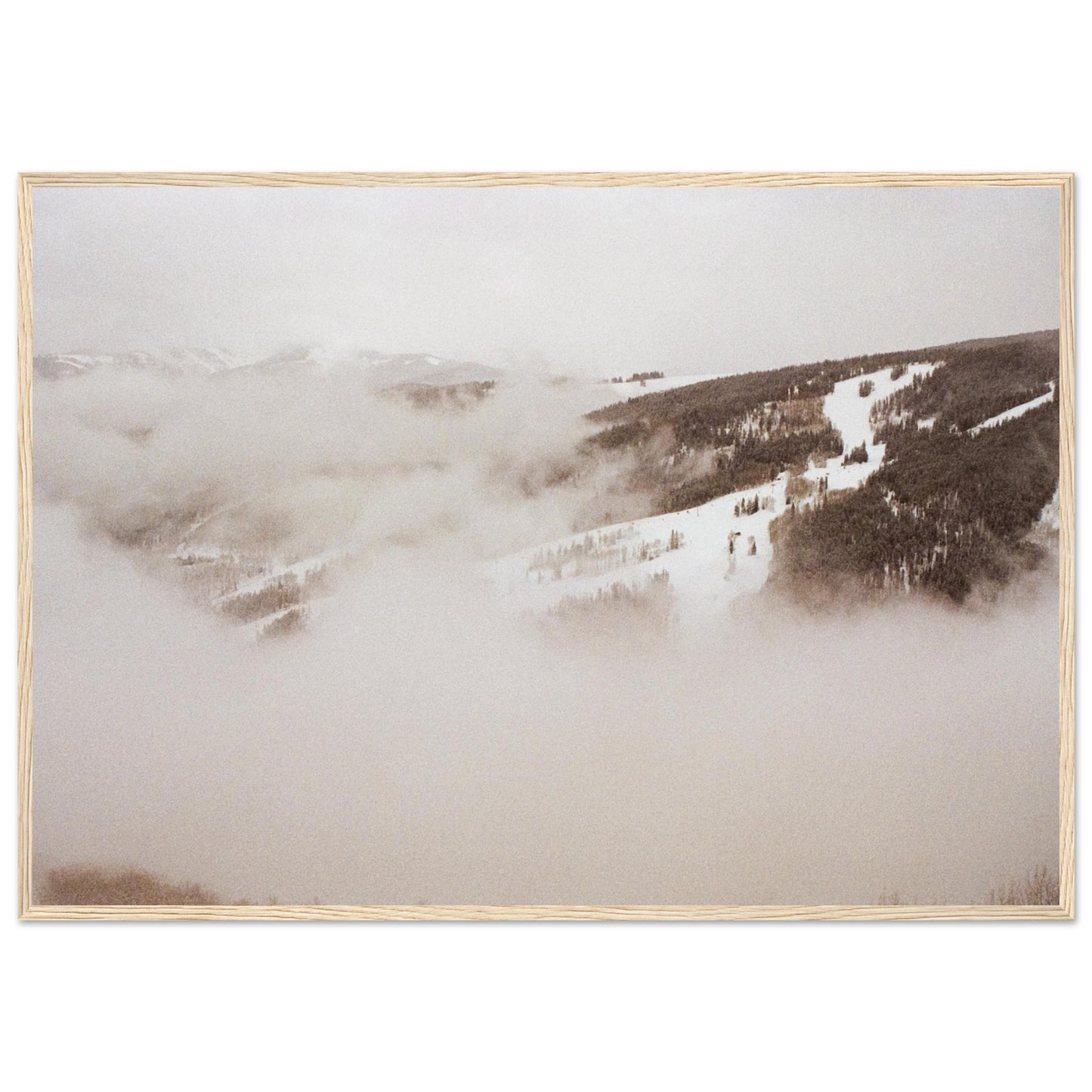 ‘Cold Slopes’ - Matte Paper Wooden Framed Print