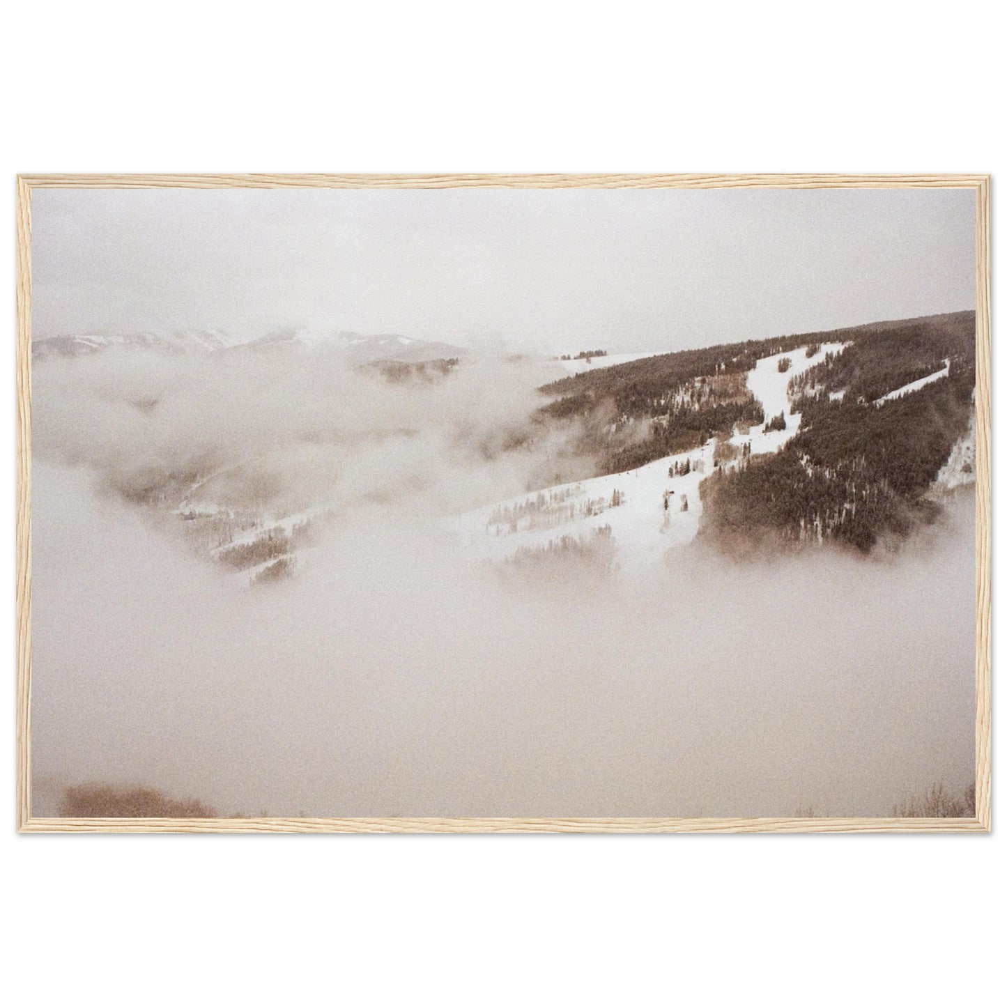 ‘Cold Slopes’ - Matte Paper Wooden Framed Print