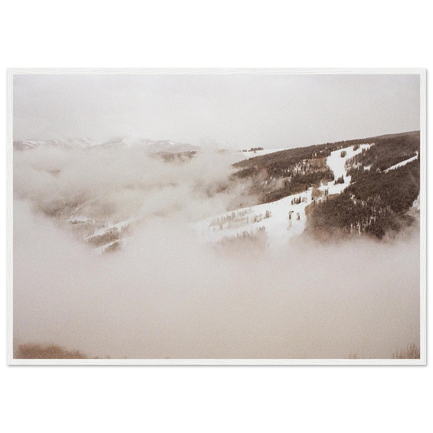 ‘Cold Slopes’ - Matte Paper Wooden Framed Print