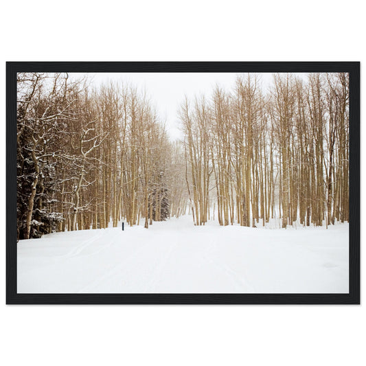'Snow Trek' - Matte Paper Wooden Framed Print