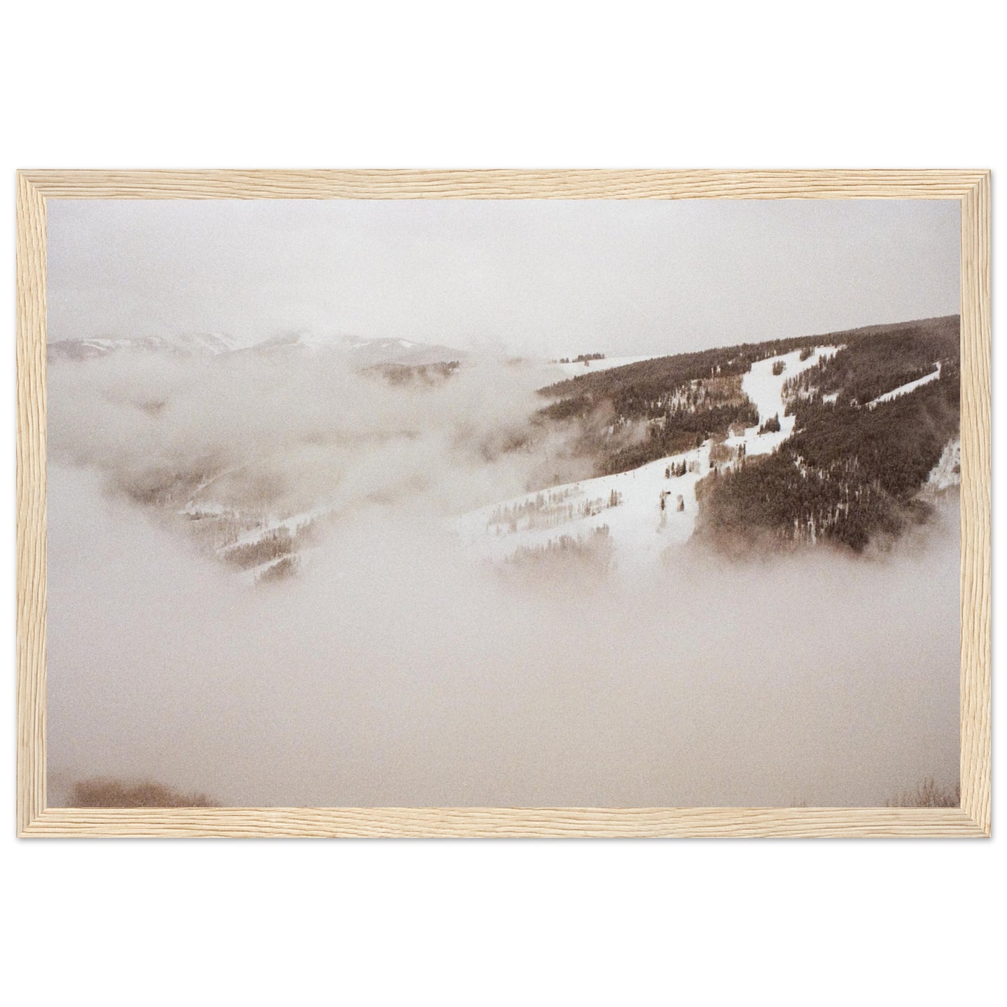 ‘Cold Slopes’ - Matte Paper Wooden Framed Print
