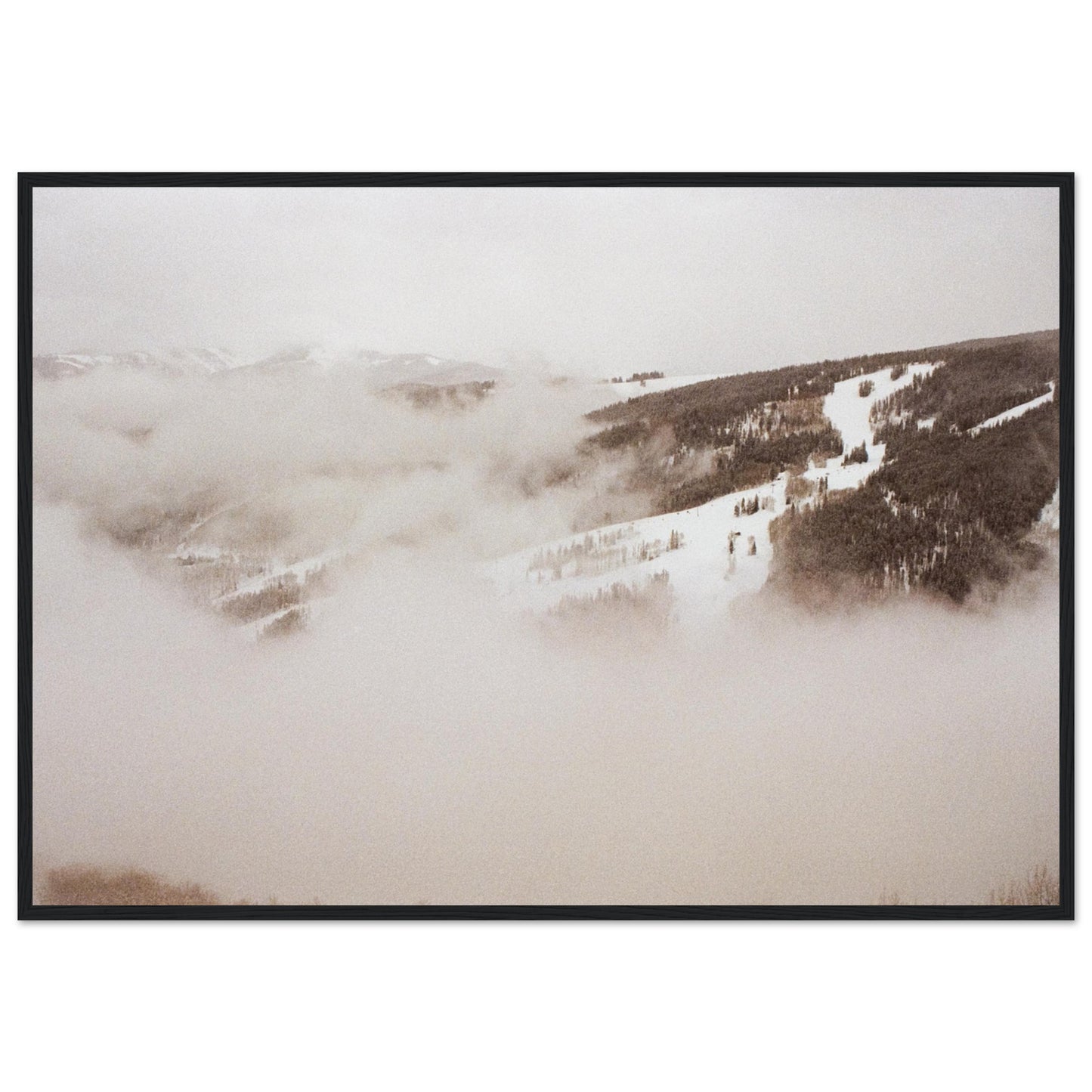 ‘Cold Slopes’ - Matte Paper Wooden Framed Print