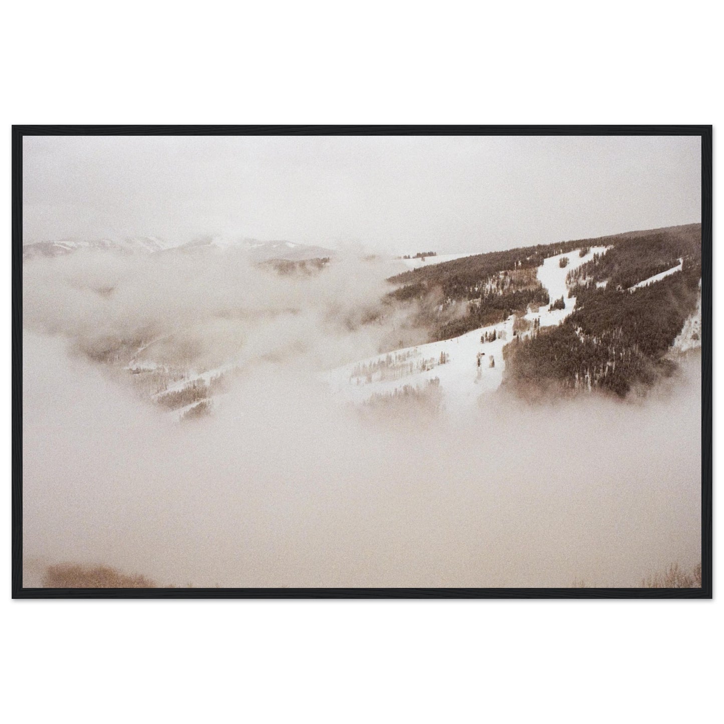 ‘Cold Slopes’ - Matte Paper Wooden Framed Print